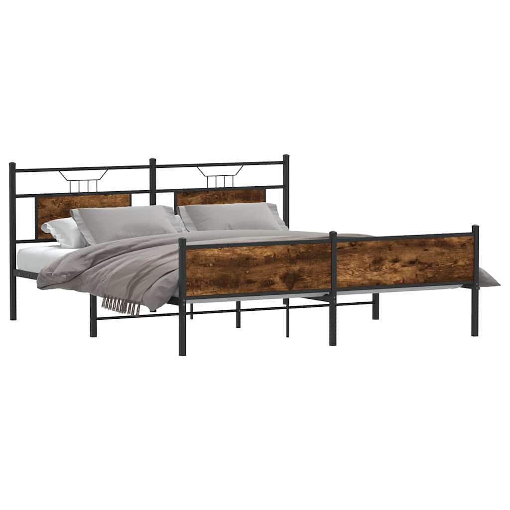 Metalni okvir kreveta bez madraca boja hrasta 160x200 cm