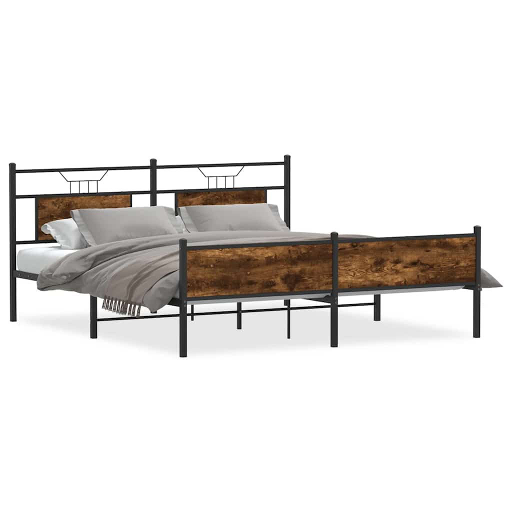Metalni okvir kreveta bez madraca boja hrasta 180x200 cm
