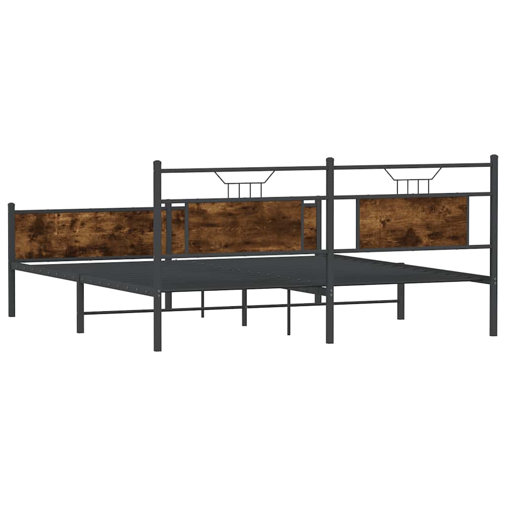 Metalni okvir kreveta bez madraca boja hrasta 180x200 cm