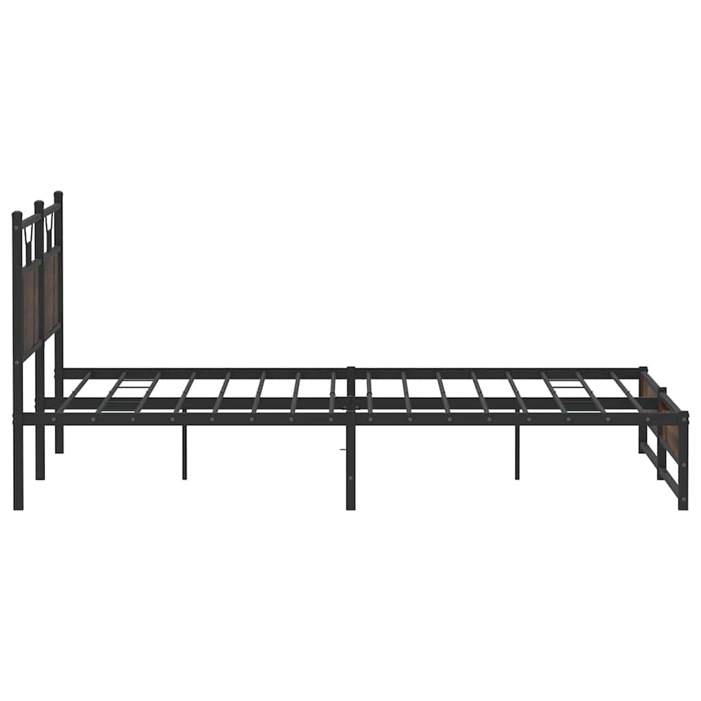 Metalni okvir kreveta bez madraca smeđa boja hrasta 180x200 cm