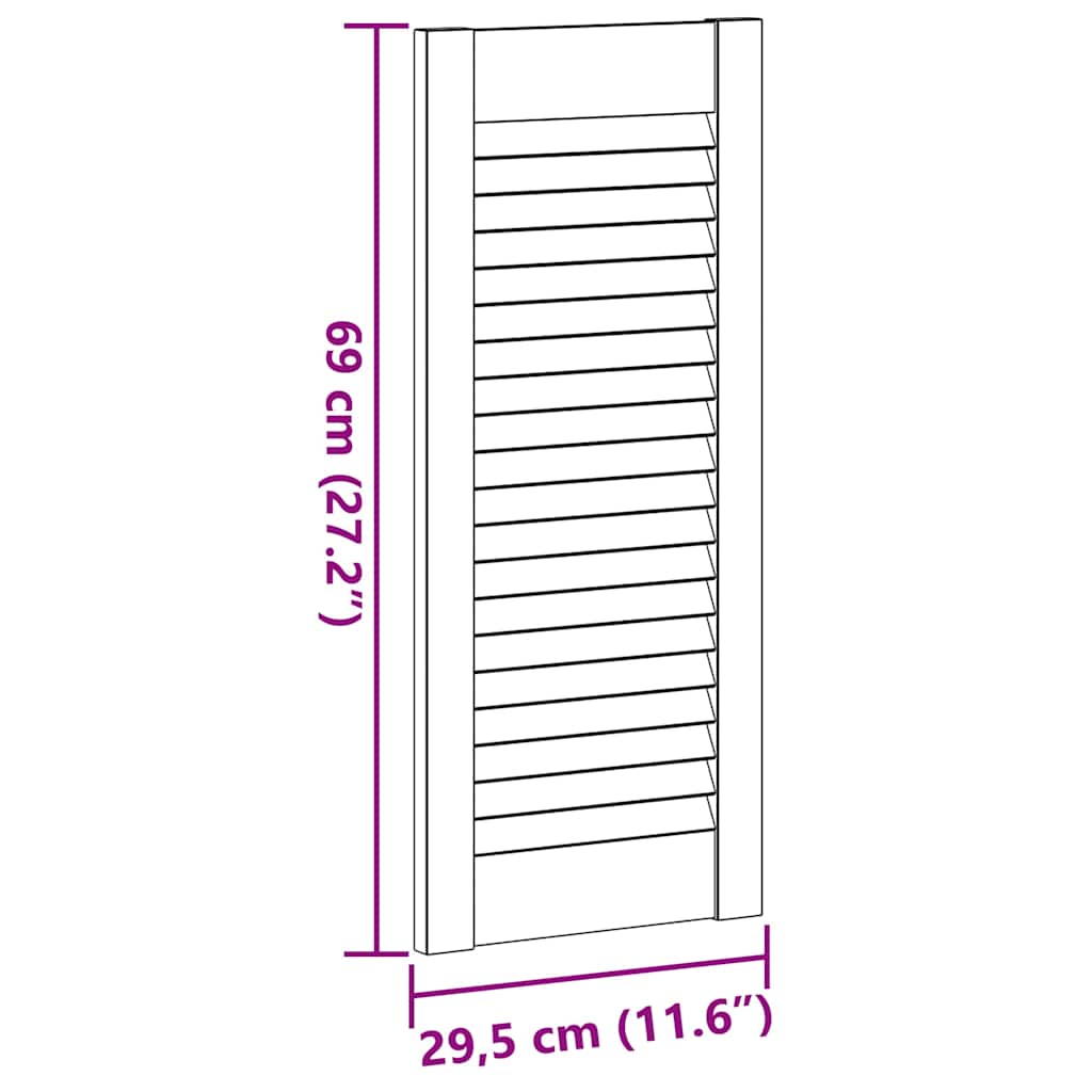 Vrata ormarića Dizajn rešetki 2 kom 69x29,5 cm puno drvo bor