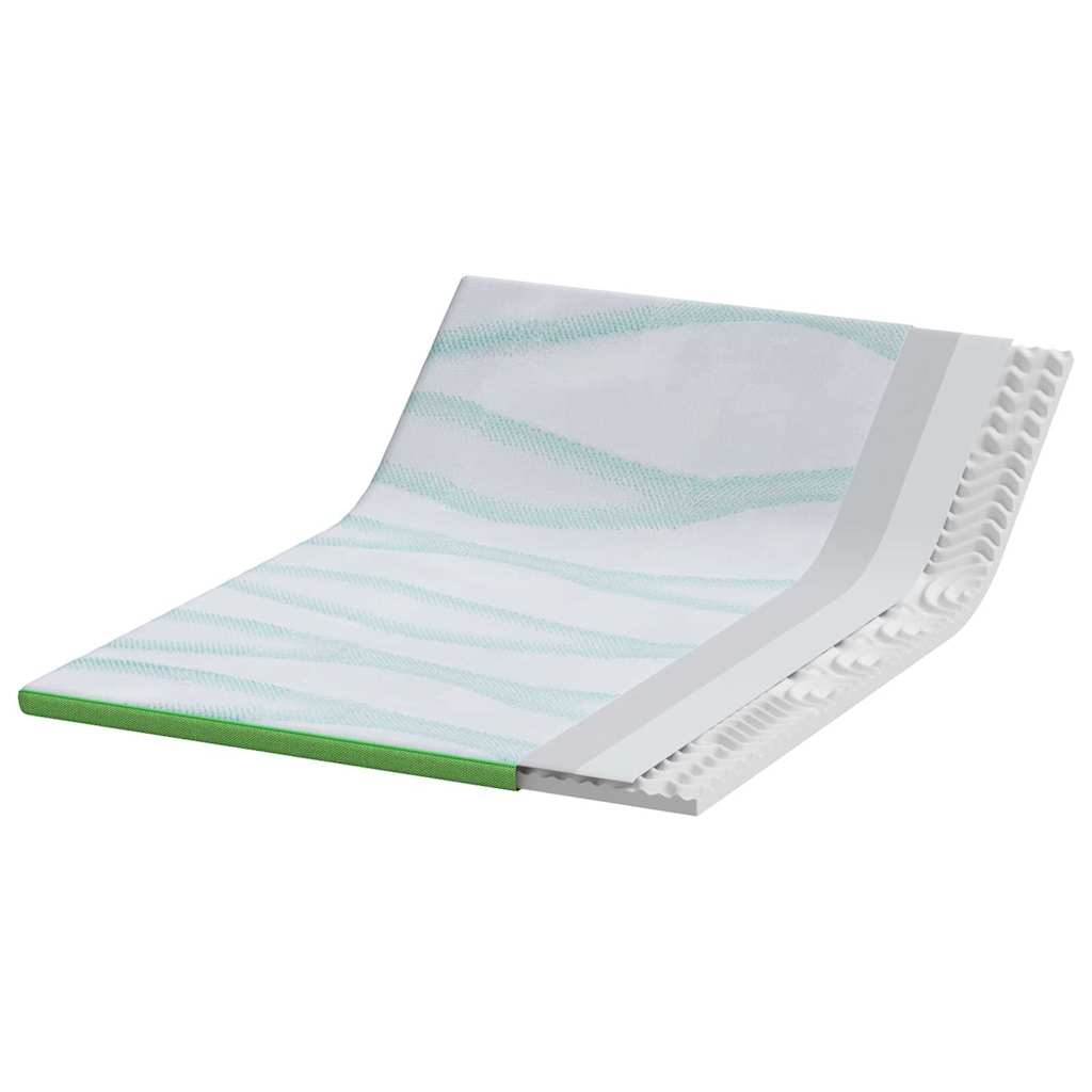 Nadmadrac Bijela i zelena 140 x 190 cm Jakard tkanina