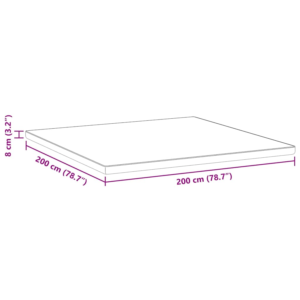 Nadmadrac Bijelo 200 x 200 cm Žakar tkanina