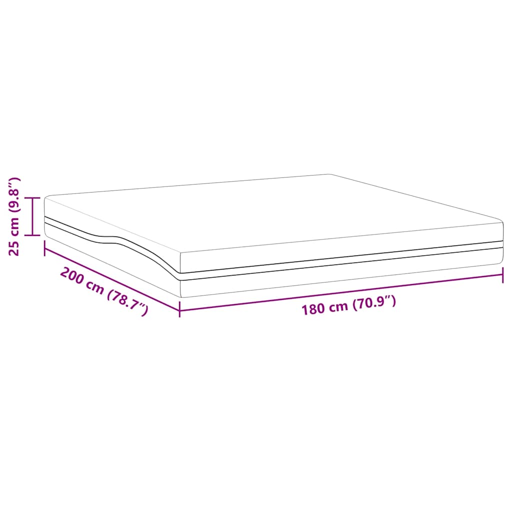 Madrac Bijela i siva 180 x 200 cm Žakar tkanina