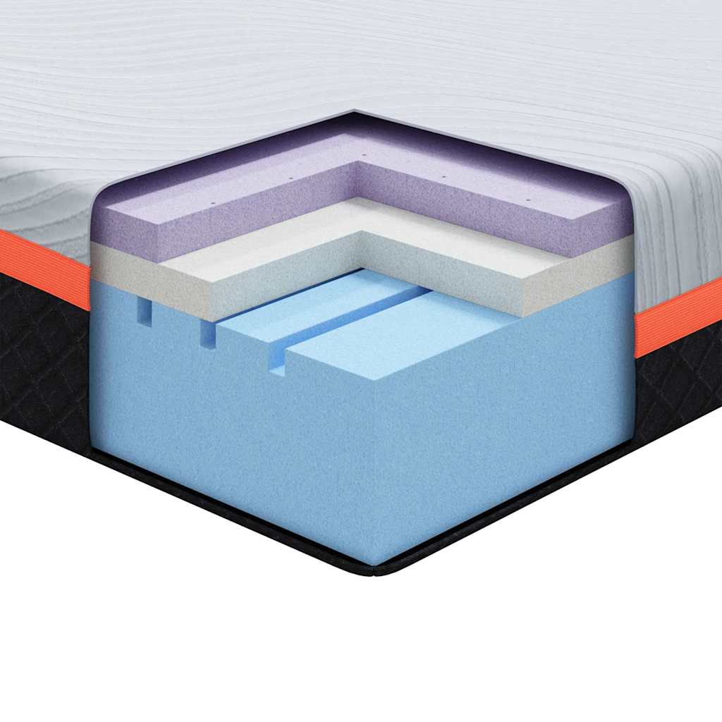 Madrac Bijela i siva 200 x 200 cm Žakar tkanina