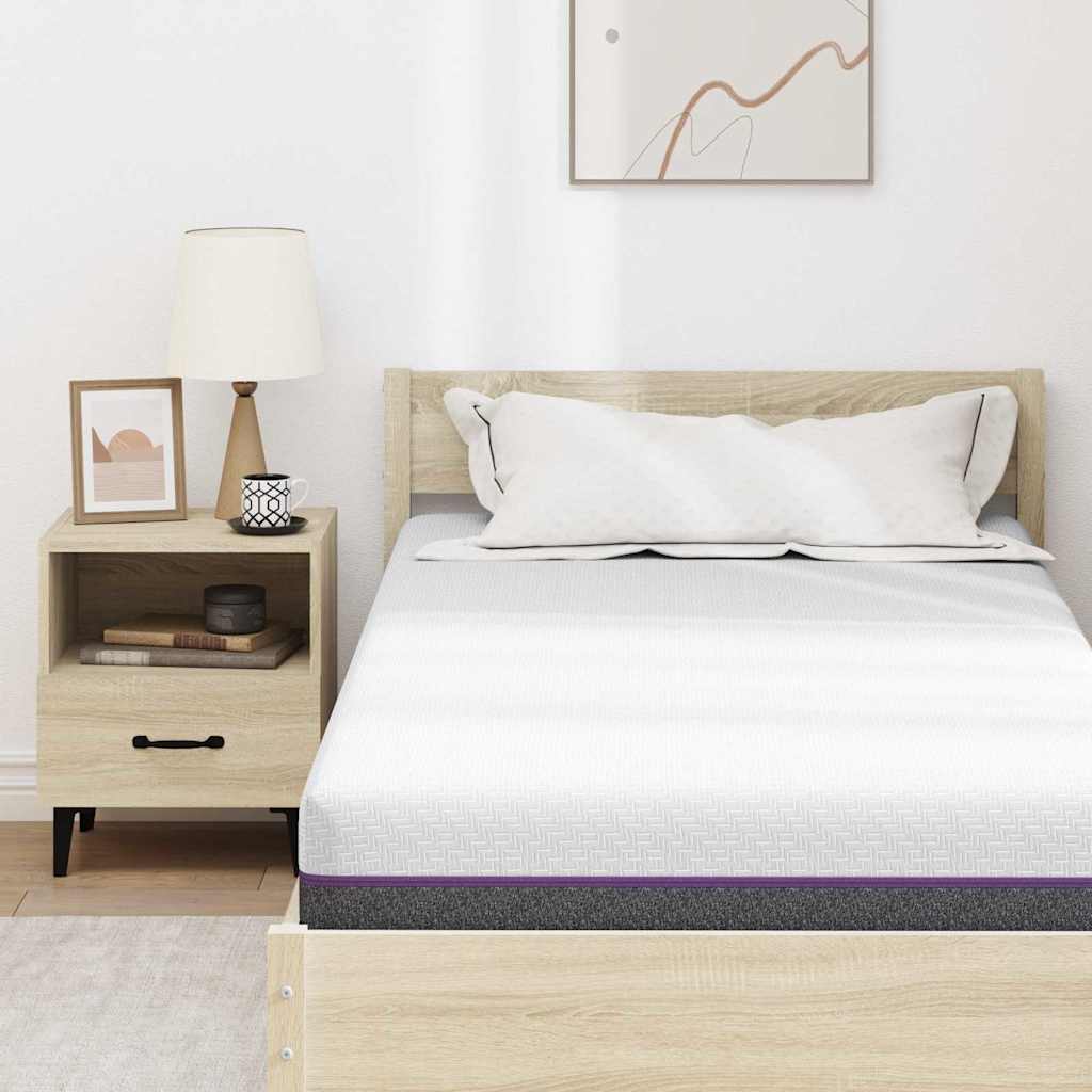Madrac Bijela i siva 90 x 200 cm Žakar tkanina