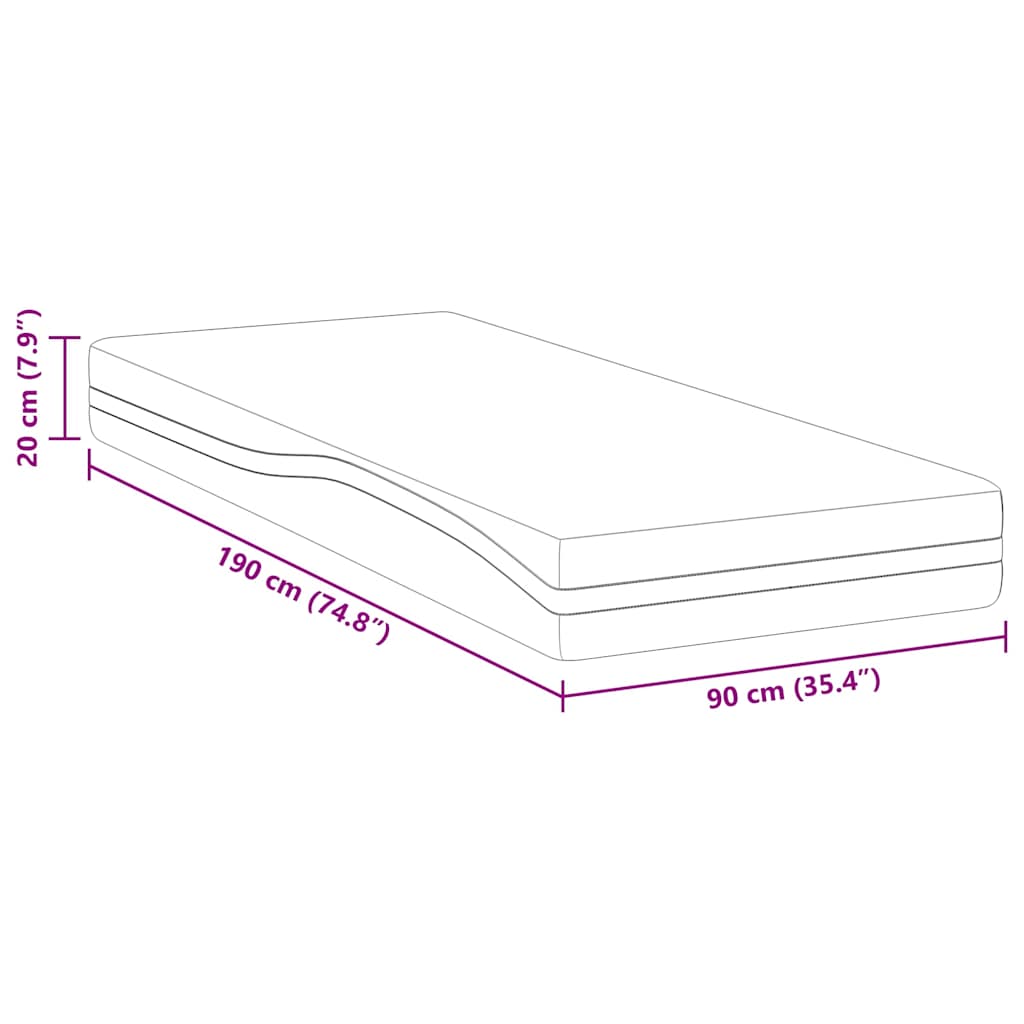 Madrac Bijela i crna 90 x 190 cm Žakar tkanina