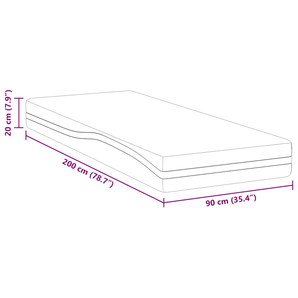 Madrac Bijela i crna 90 x 200 cm Žakar tkanina