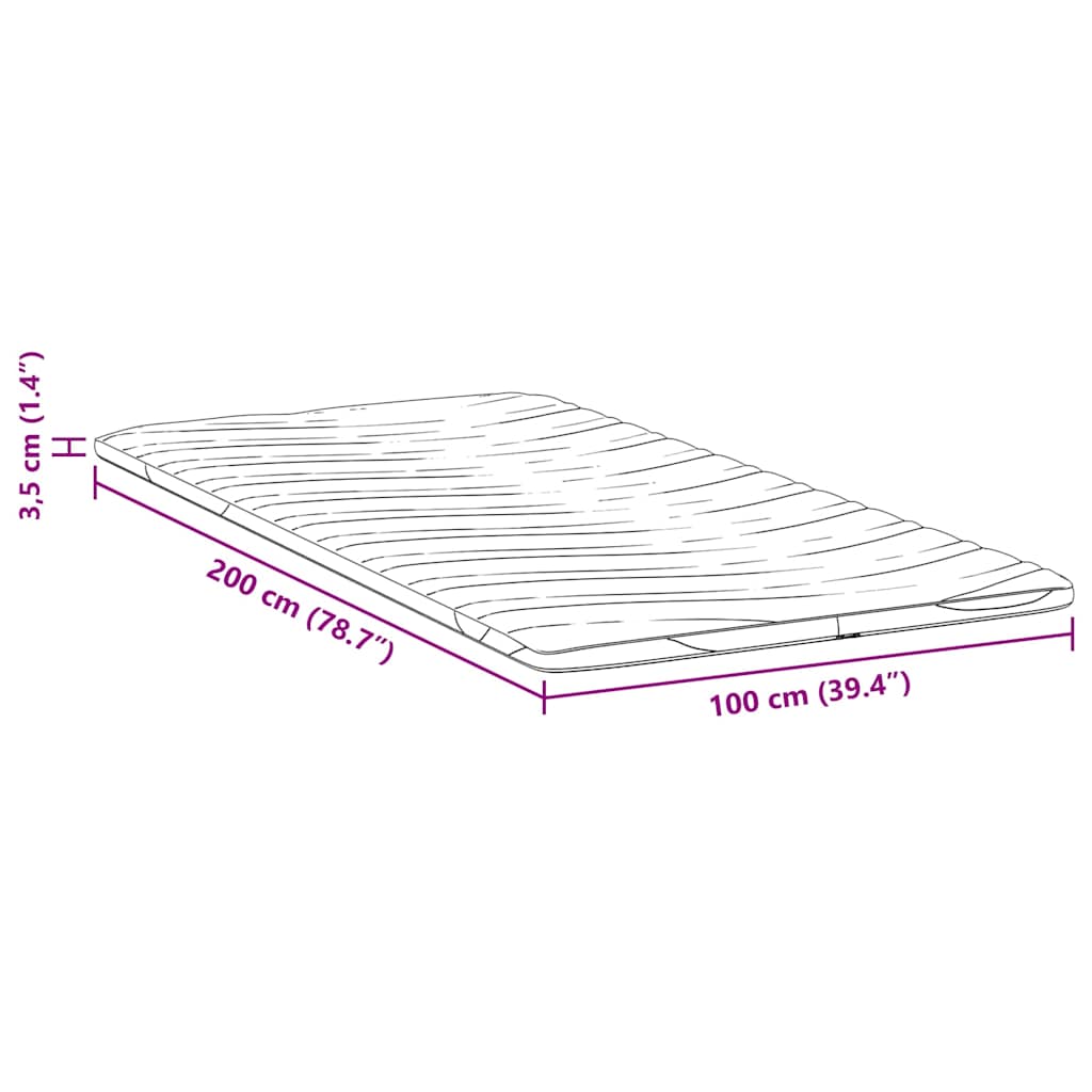 Nadmadrac Bijelo 100 x 200 cm Pleteno platno