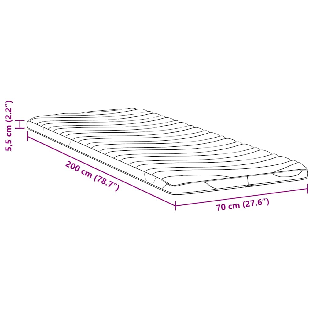 Nadmadrac Bijelo 70 x 200 cm Pleteno platno