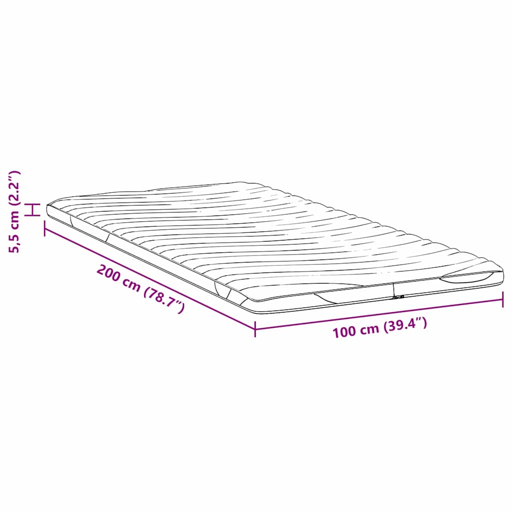 Nadmadrac Bijelo 100 x 200 cm Pleteno platno