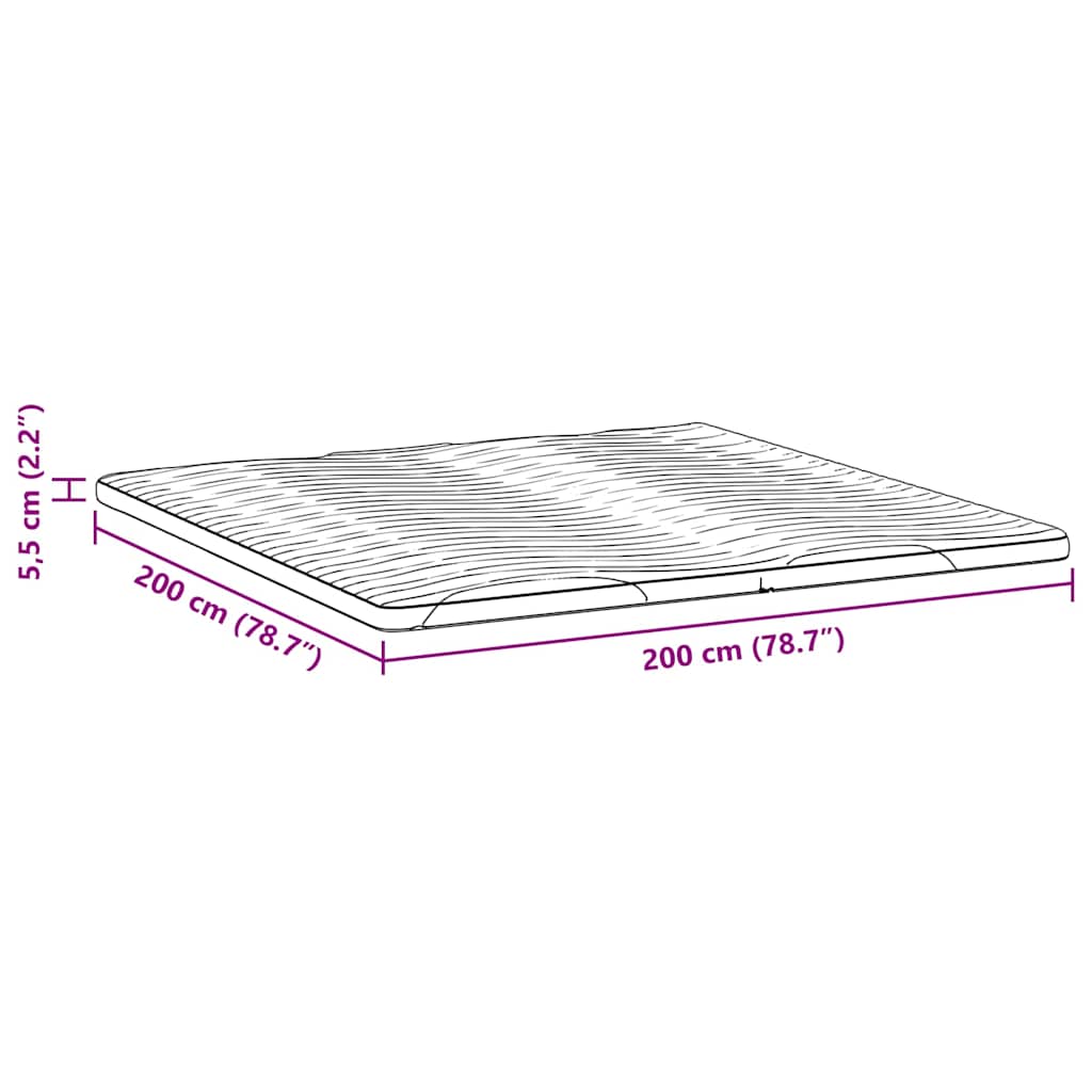 Nadmadrac Bijelo 200 x 200 cm Pleteno platno