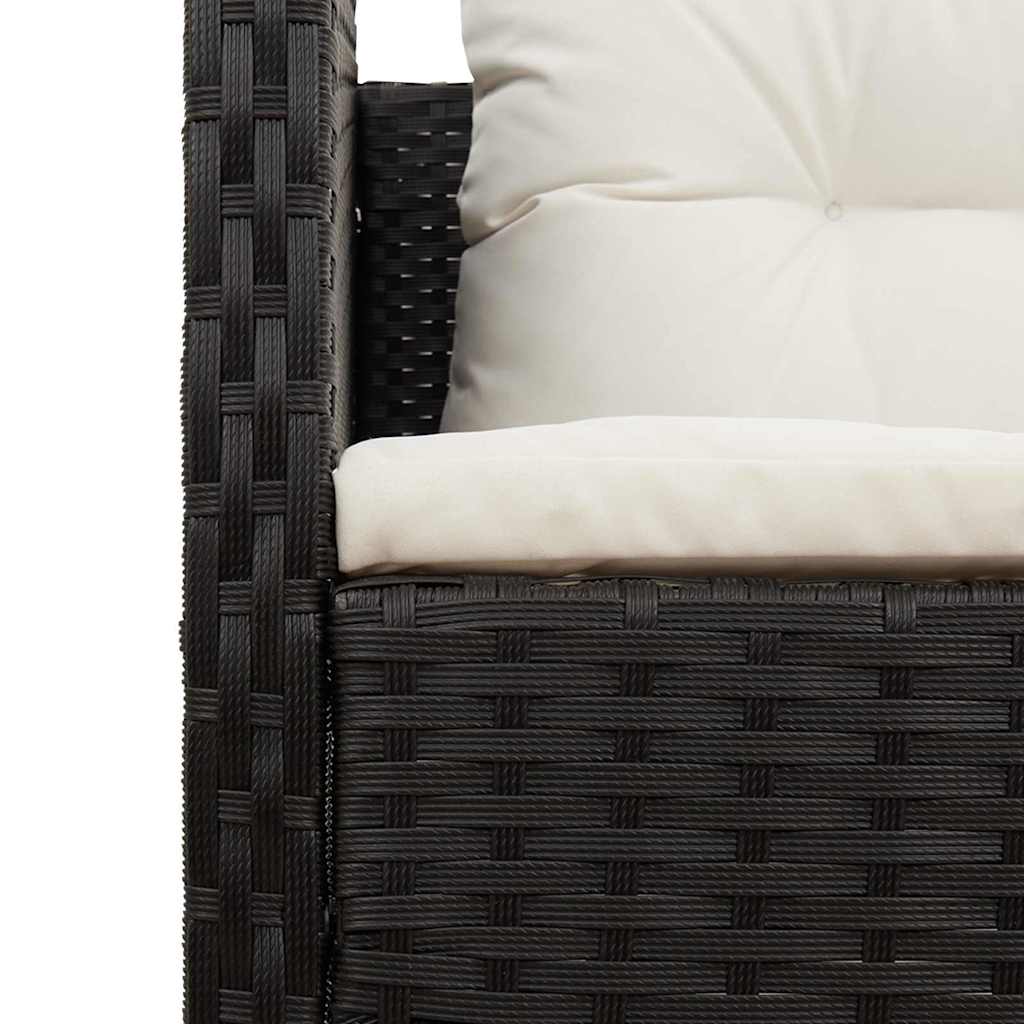 Sjedeća garnitura za vrt 6 kom. Crna i Krema poliratan 84 x 45 x 35 cm