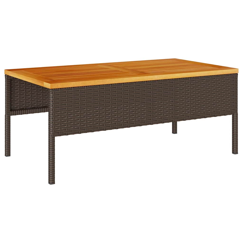 Sjedeća garnitura za vrt 6 kom. Smeđa i crvena poliratan 84 x 45 x 35 cm