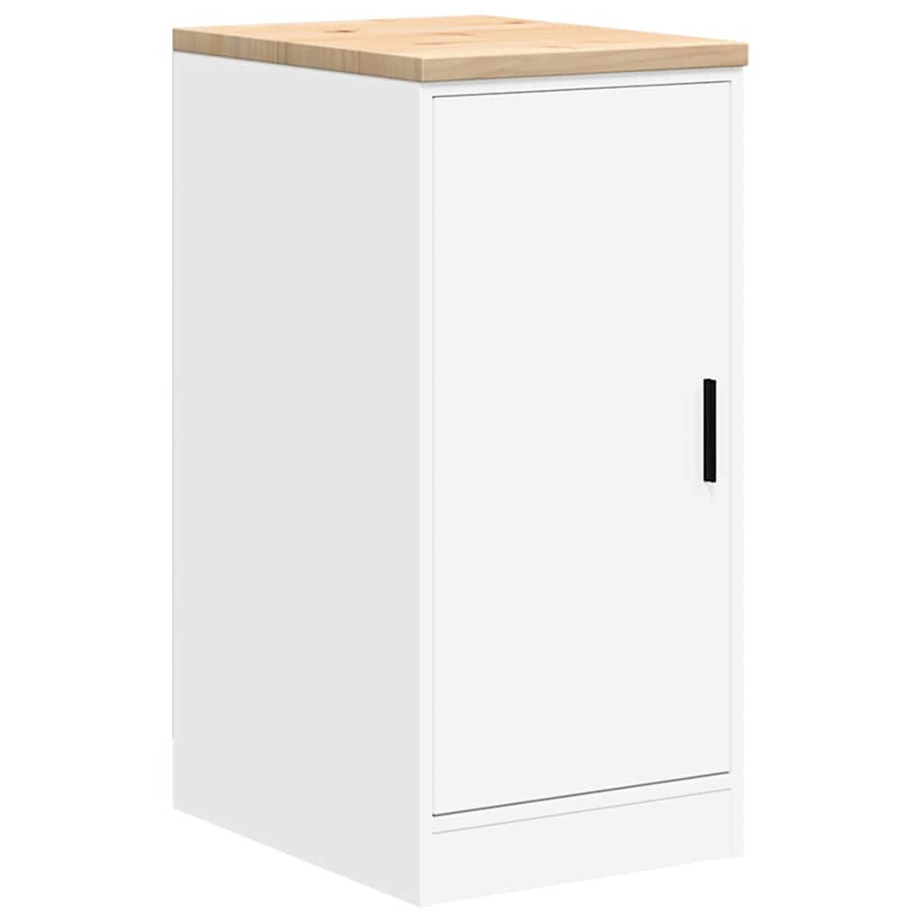 Garažni ormar za odlaganje bijeli 40x51x85 cm masivne borovine
