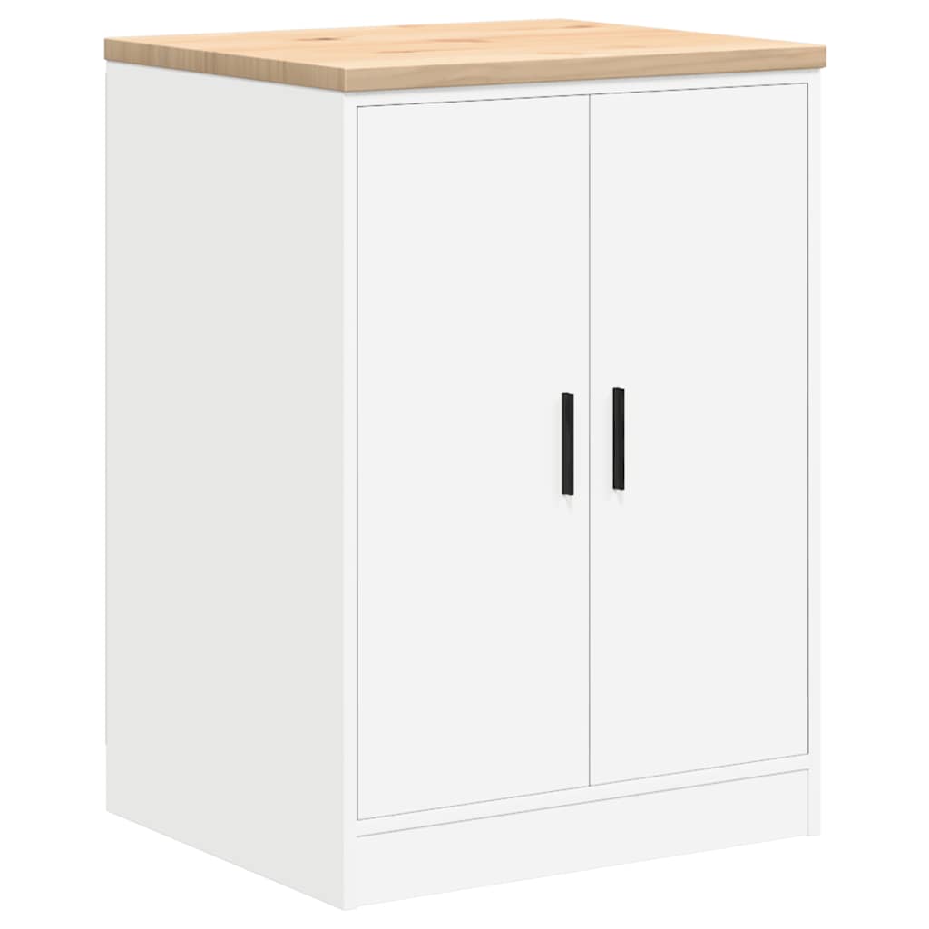 Garažni ormar za odlaganje bijeli 60x51x85 cm masivne borovine