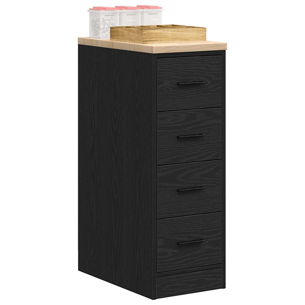 Garažni ormar za odlaganje crni 30x51x85 cm masivne borovine