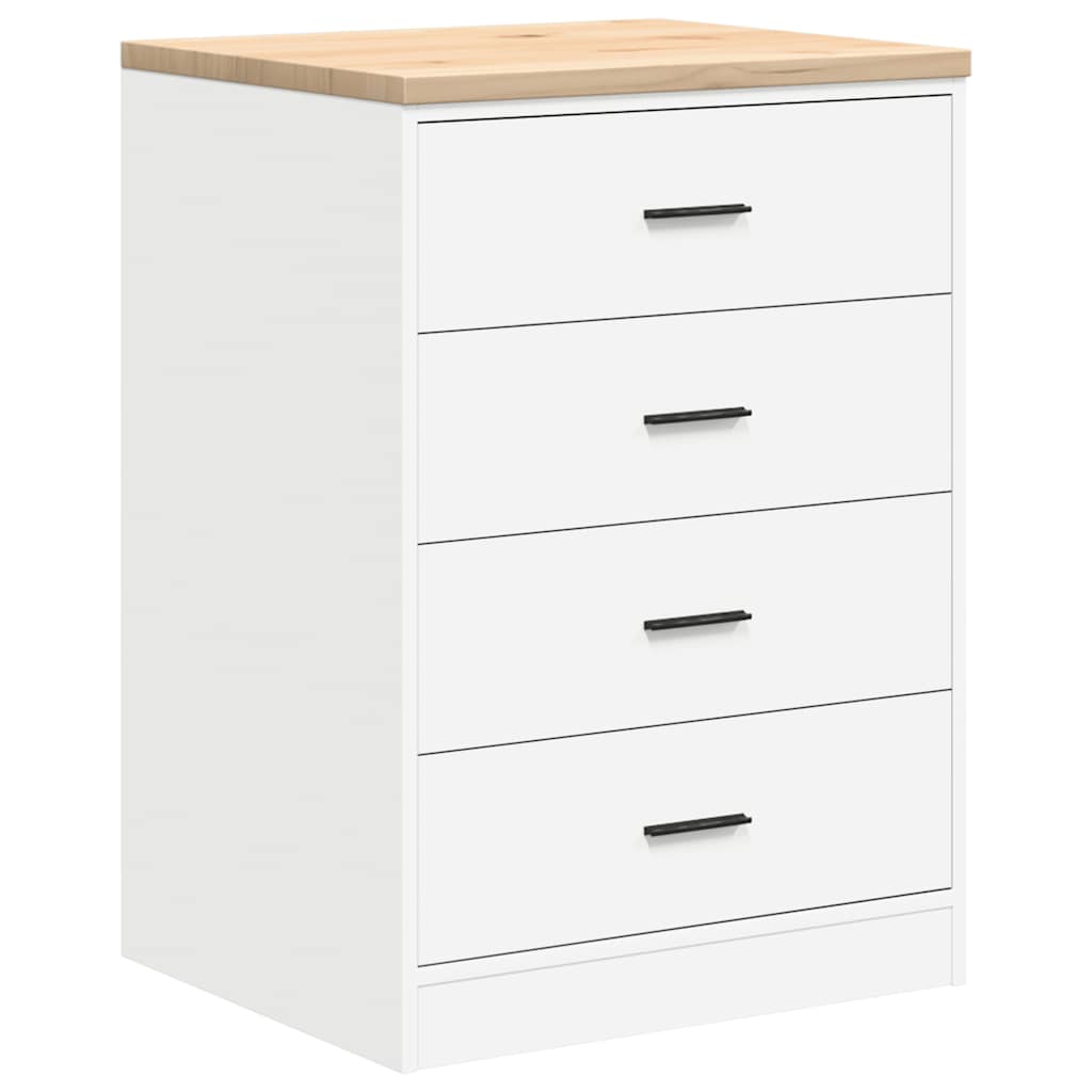 Garažni ormar za odlaganje bijeli 60x51x85 cm masivne borovine