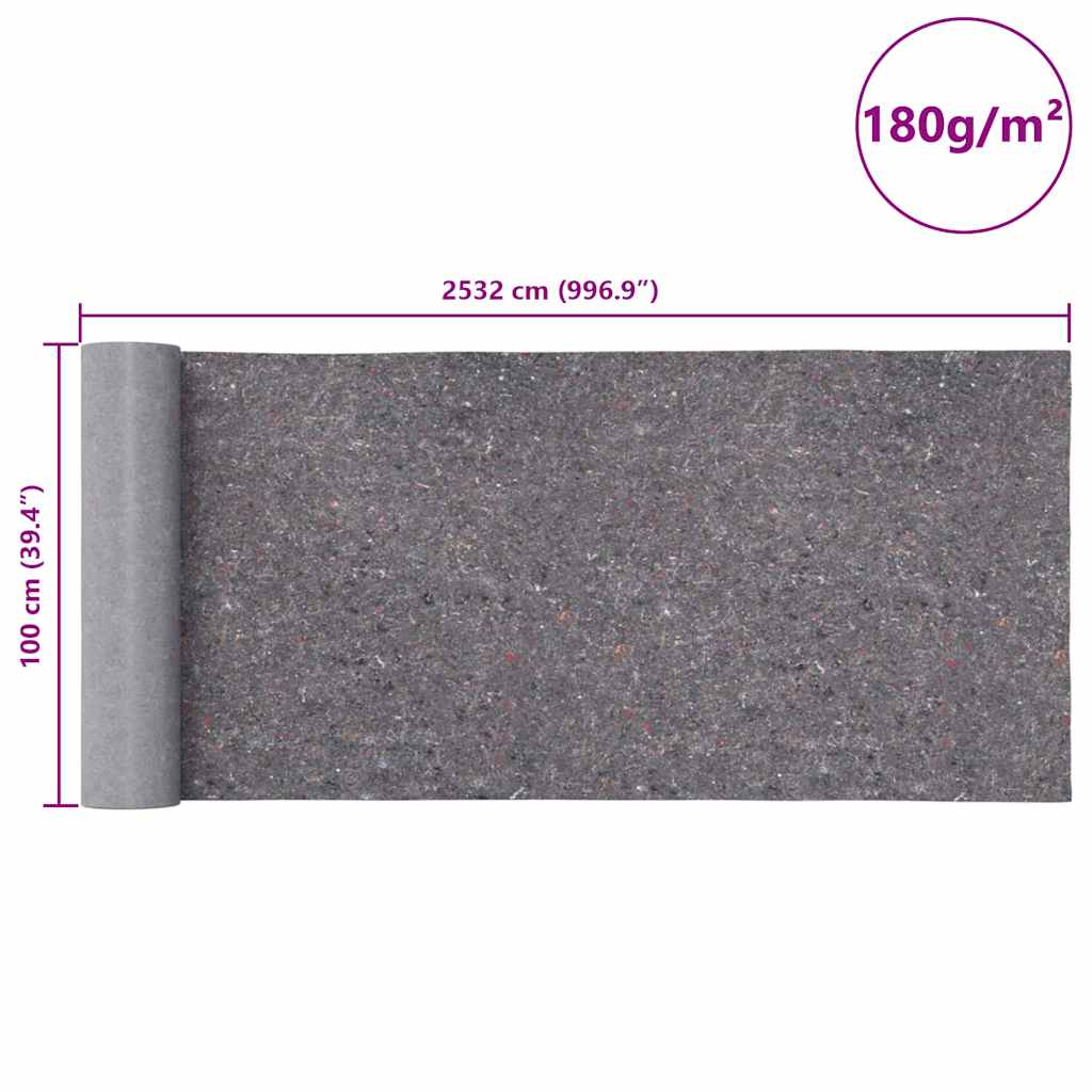Neklizajući slikarski flis 25 m 180 g/m² sivi