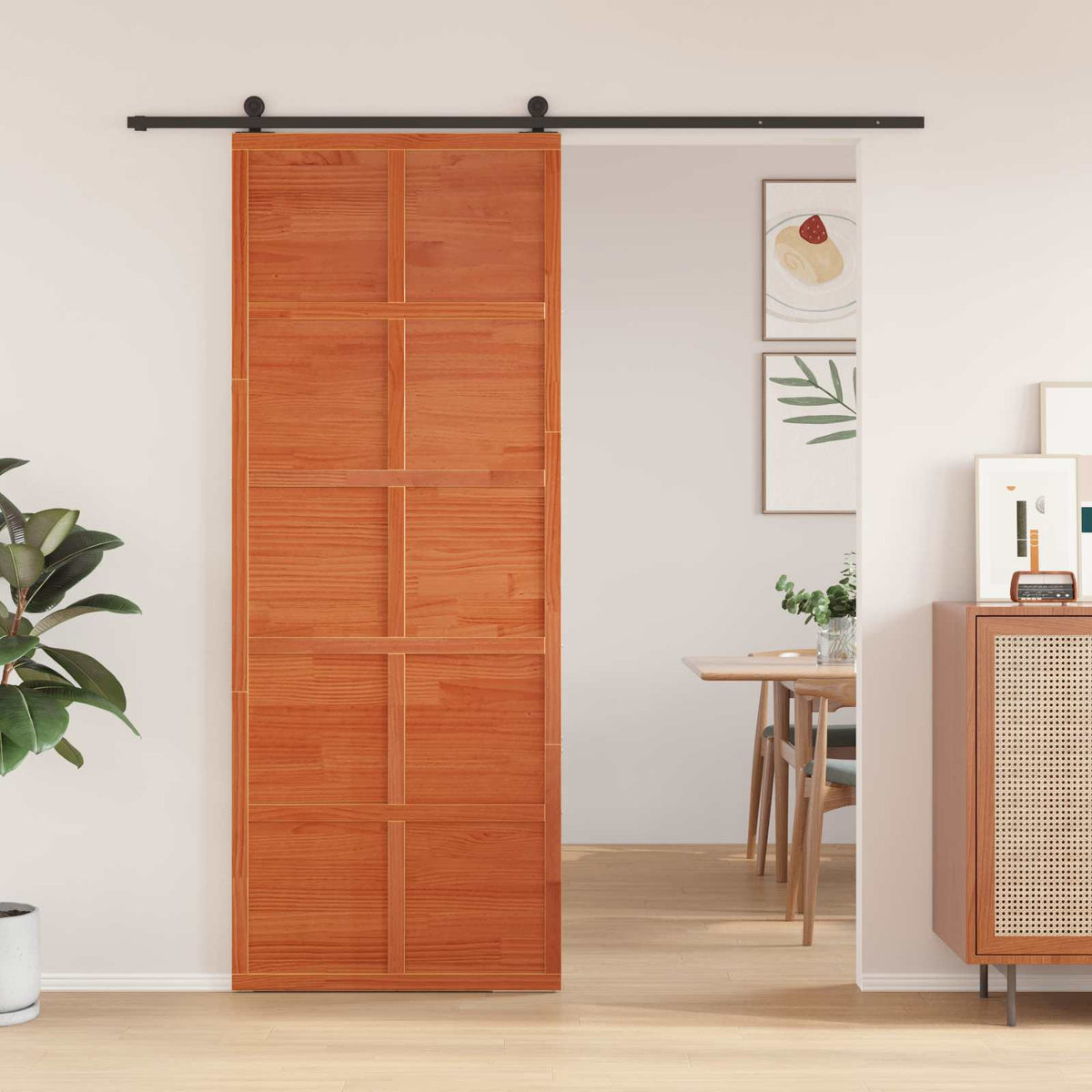 Vrata staje Voštanosmeđa Masivna borovina 80 x 208 cm