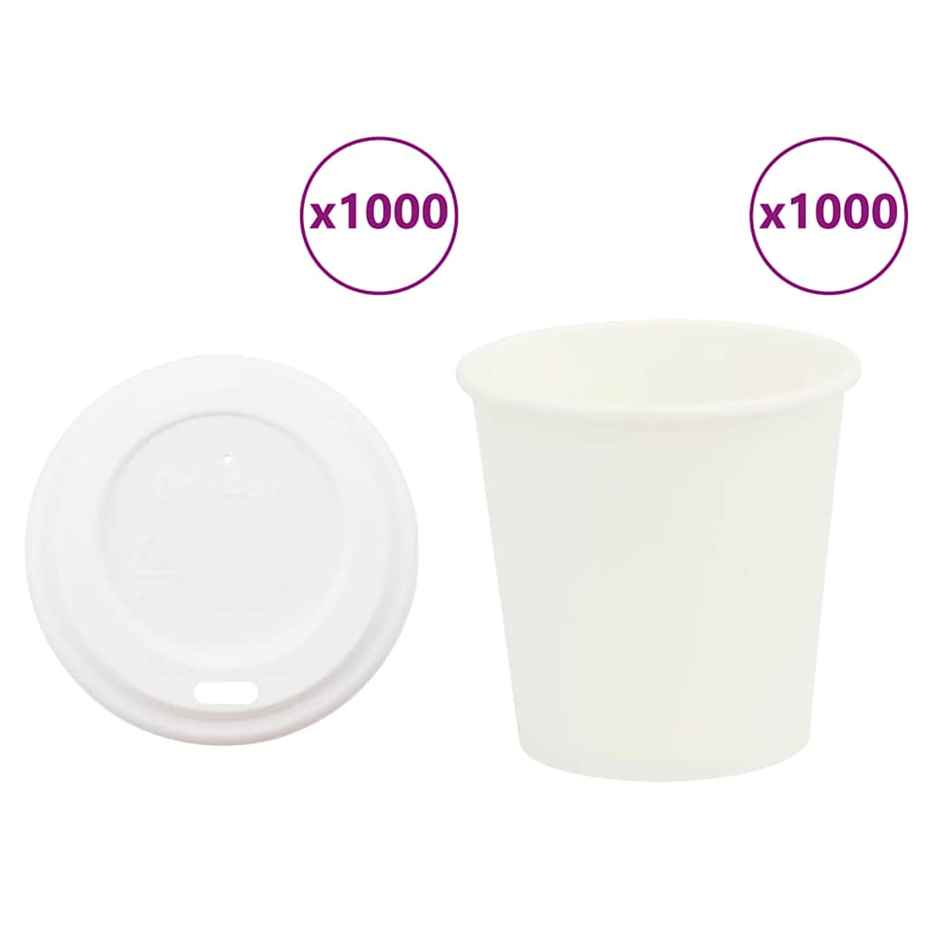 papirnate šalice za kavu s poklopcem 1000 kom 4 oz 100 ml
