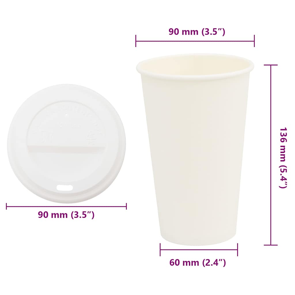 papirnate šalice za kavu s poklopcima 1000 kom 16 oz 400 ml