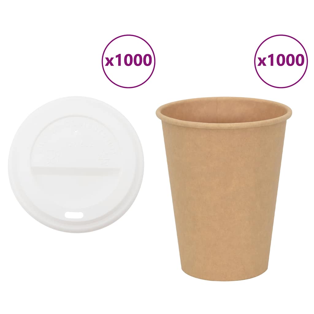 papirnate šalice za kavu s poklopcem 1000 kom 12 oz 300 ml