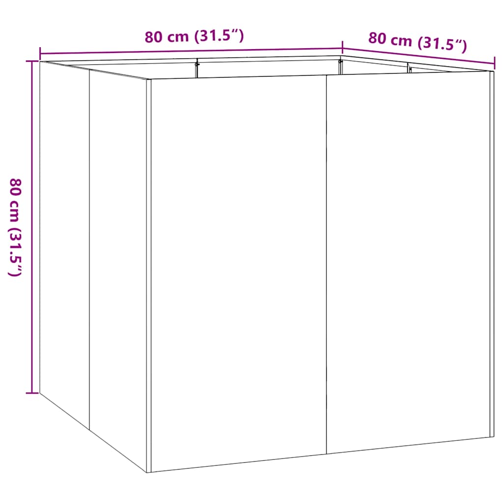 Sadilica crna 80x80x80 cm od čelika