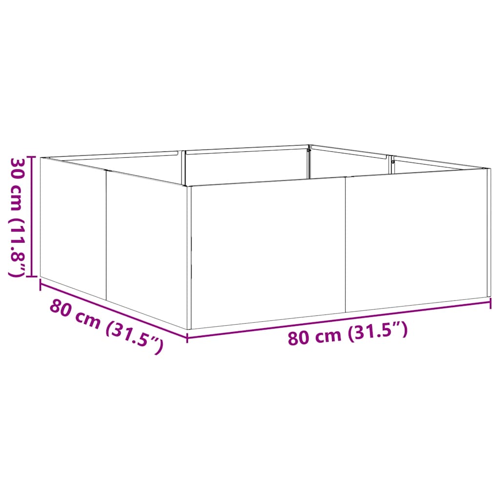 Sadilica 80x80x30 cm od pocinčanog čelika