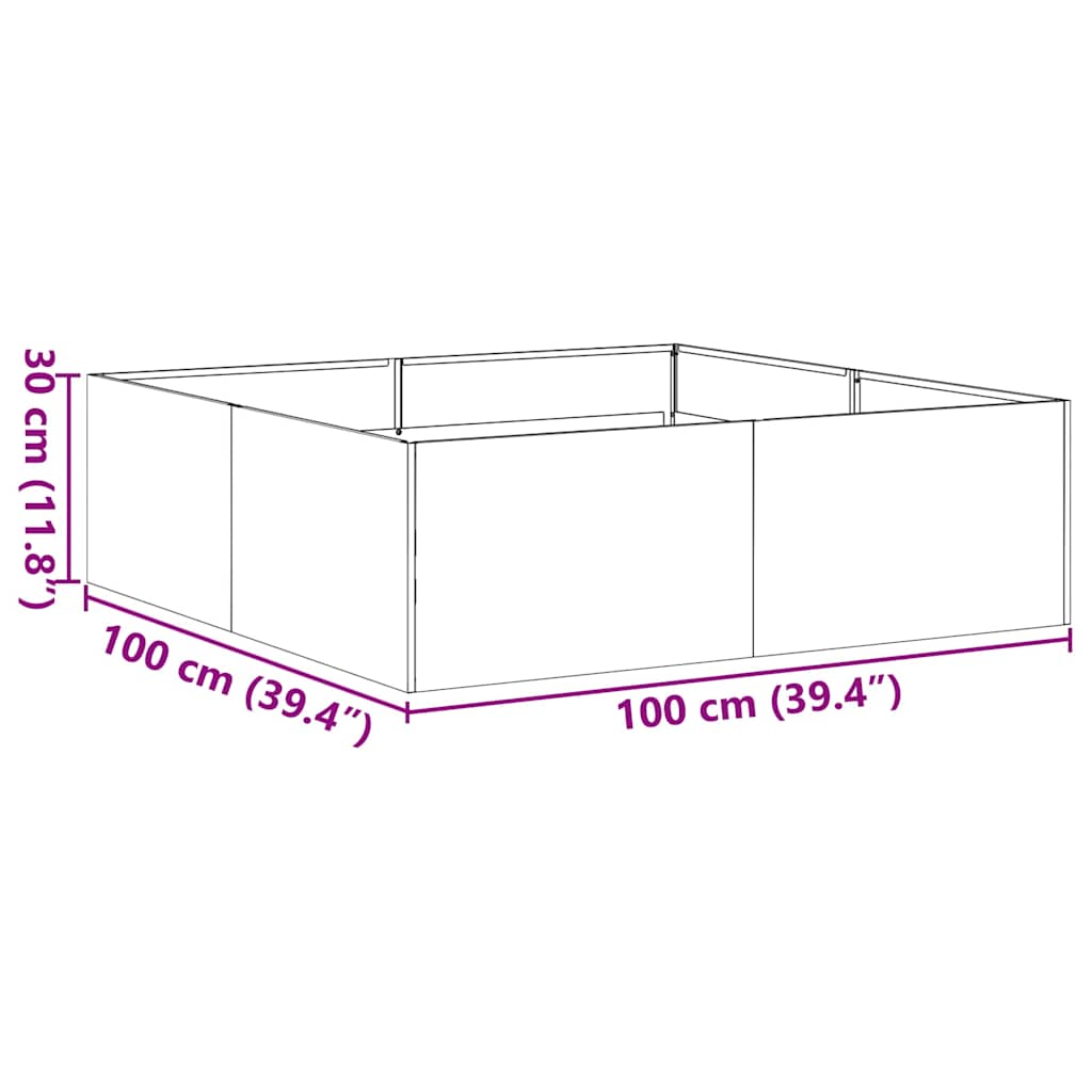 Sadilica crna 100x100x30 cm od čelika