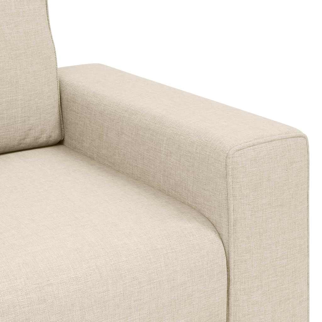 Sofa 3 pcs Bež 221 x 80 x 82 cm Platnasta tkanina