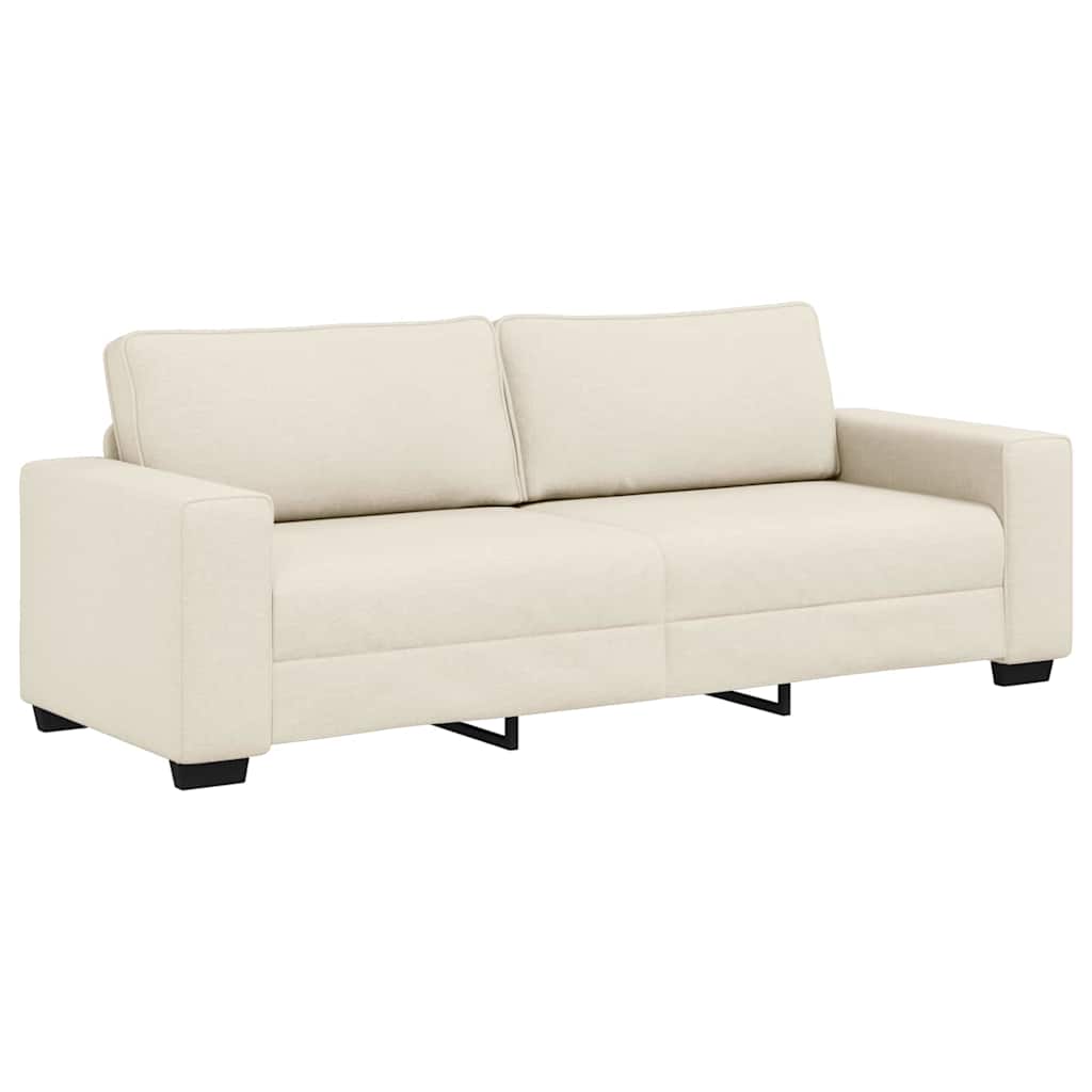 Sofa 3 pcs Bež 221 x 80 x 82 cm Platnasta tkanina