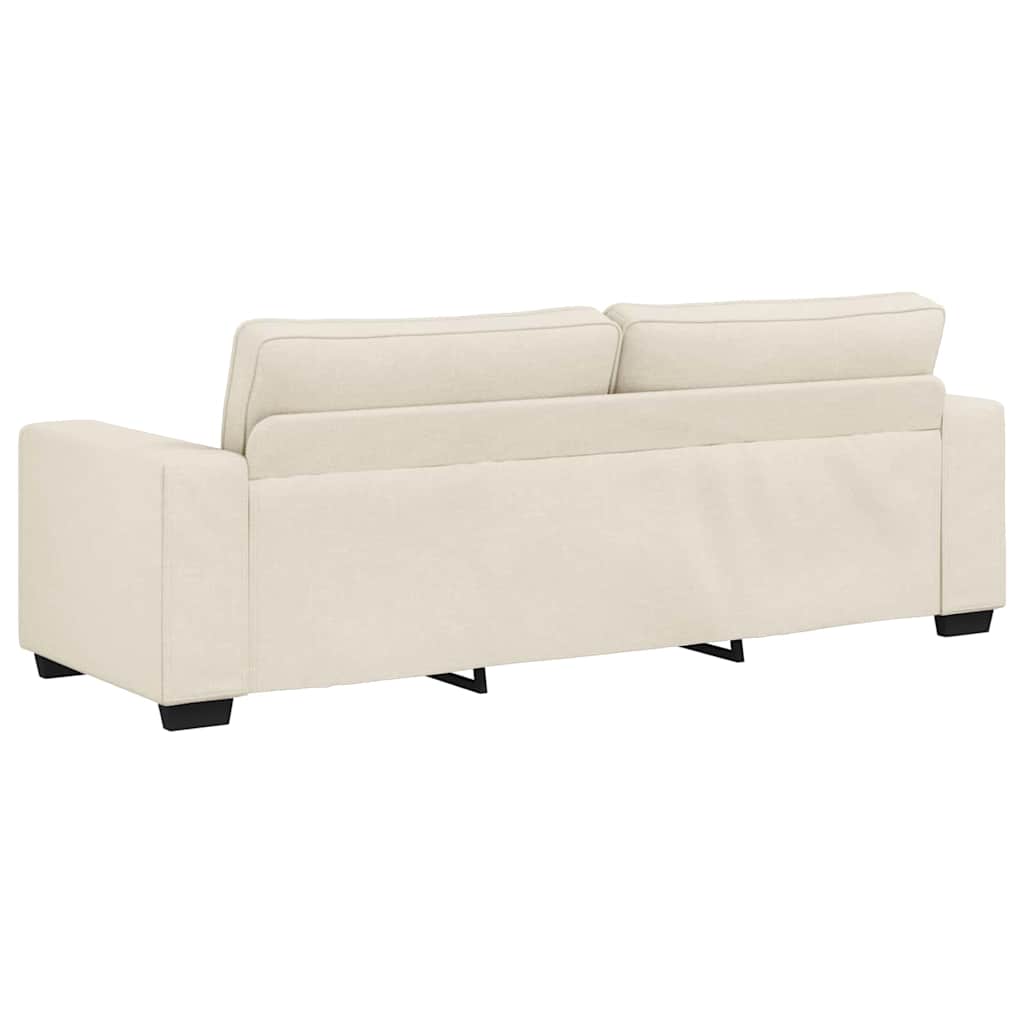 Sofa 3 pcs Bež 221 x 80 x 82 cm Platnasta tkanina