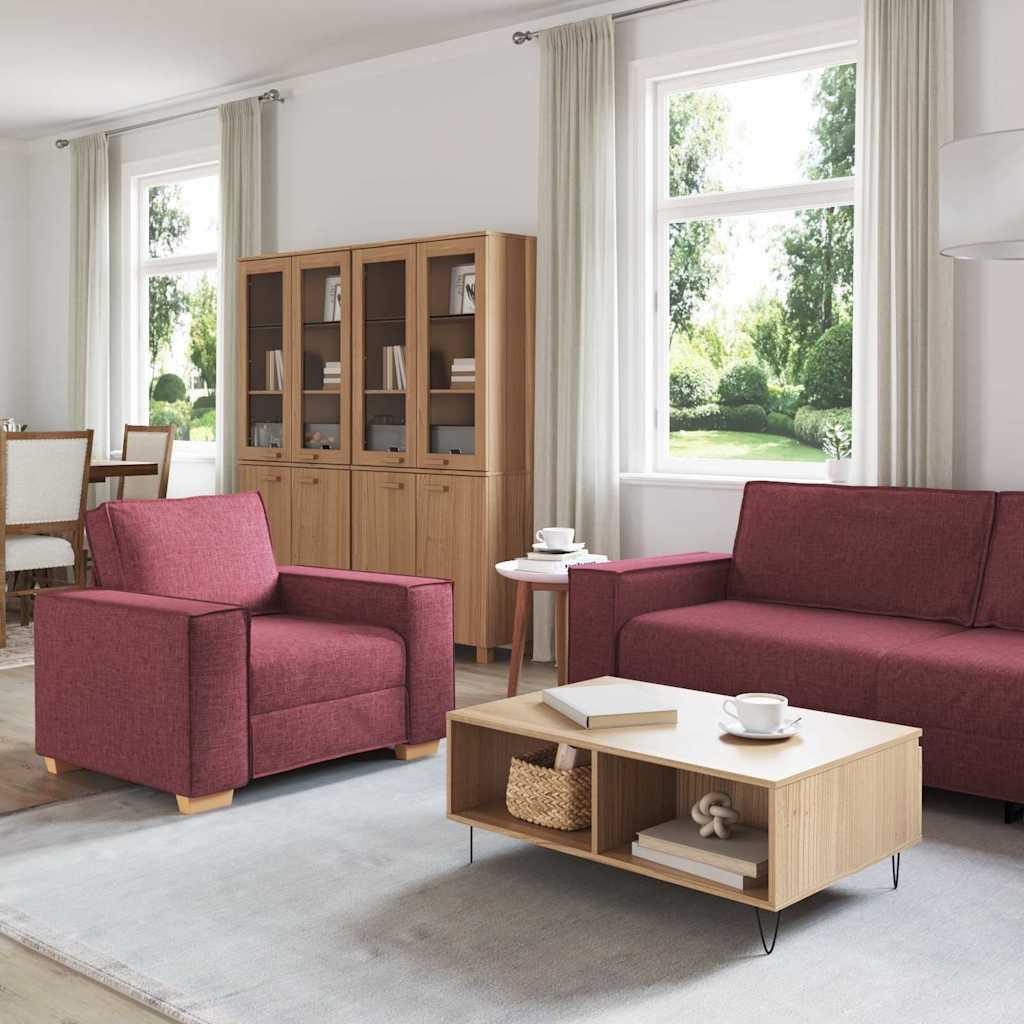 Sofa 3 pcs Vinska crvena 220 x 80 x 84 cm Platnasta tkanina