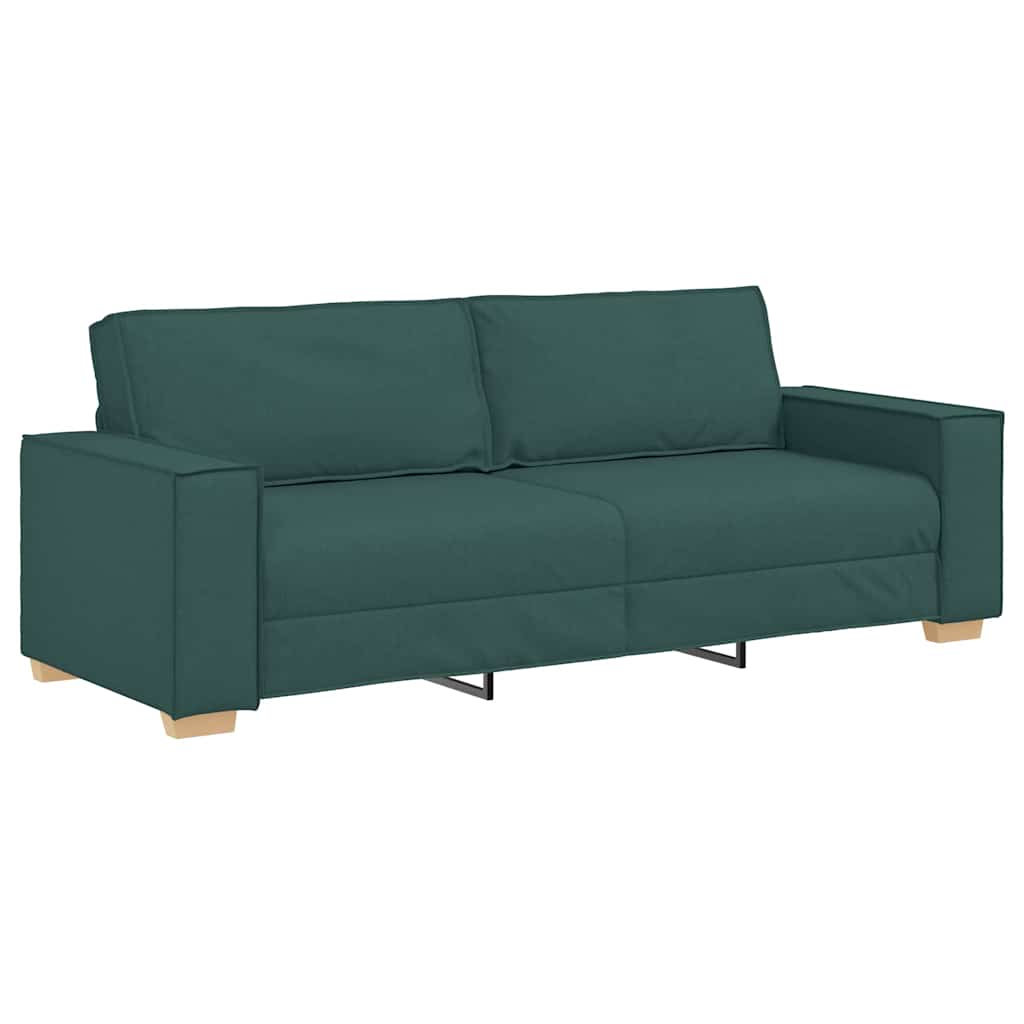 Sofa 3 pcs Tamnozelena 220 x 80 x 84 cm Platnasta tkanina