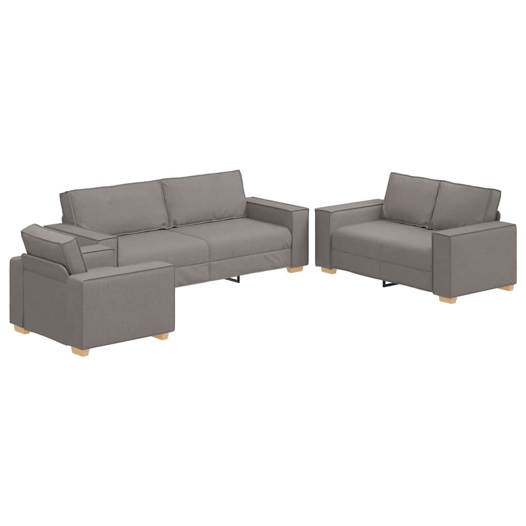 Sofa 3 pcs Sivo-smeđa 220 x 80 x 84 cm Platnasta tkanina
