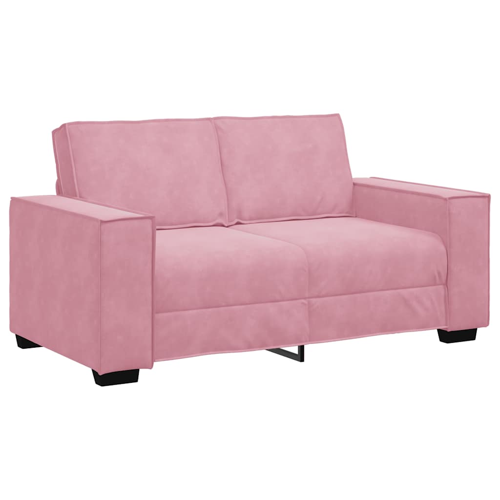 3-dijelni set sofa s jastucima, ružičasti baršun