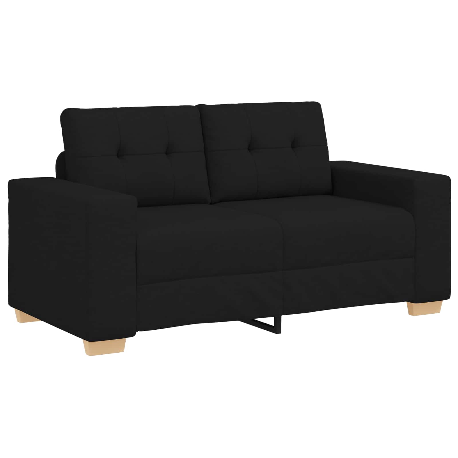 Sofa 3 pcs Crna 221 x 80 x 80 cm Platnasta tkanina