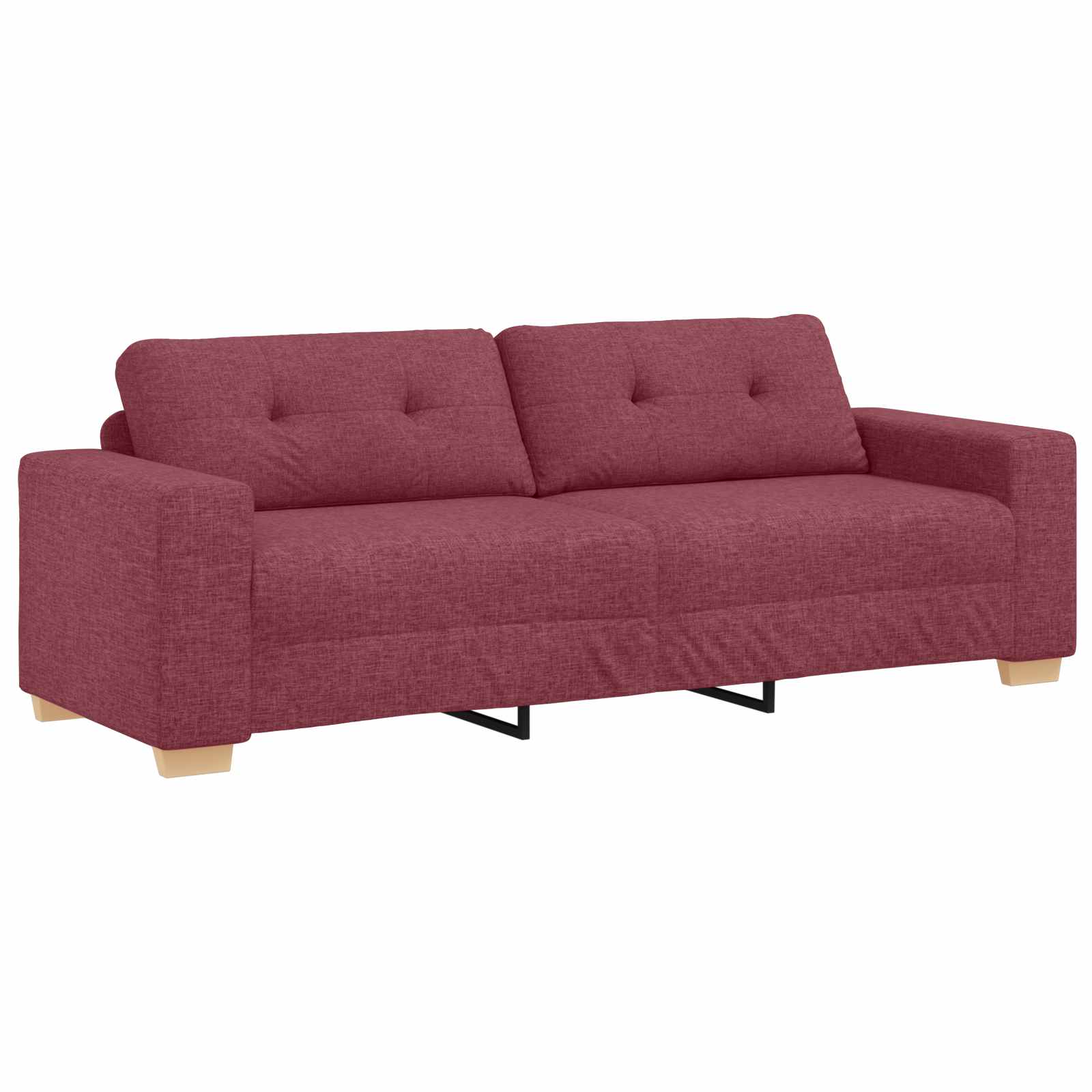 Sofa 3 pcs Vjetrovita Crvena 221 x 80 x 80 cm Platnasta tkanina