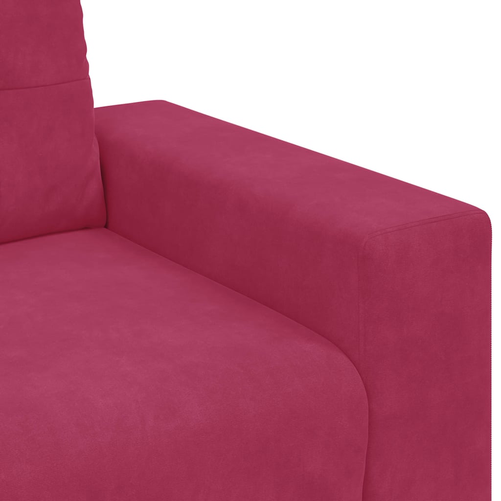 Set sofe 3 pcs Vjetrovita Crvena 221 x 80 x 80 cm Baršun