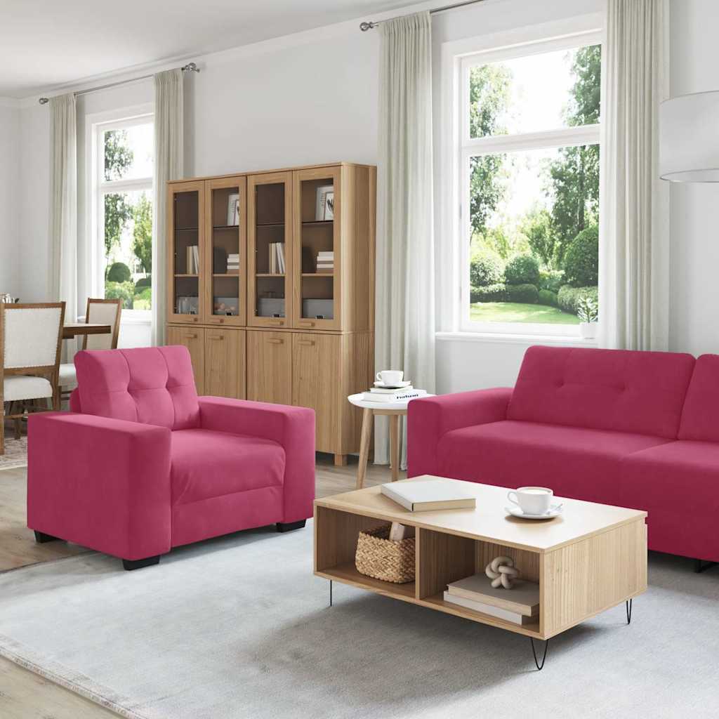 Set sofe 3 pcs Vjetrovita Crvena 221 x 80 x 80 cm Baršun