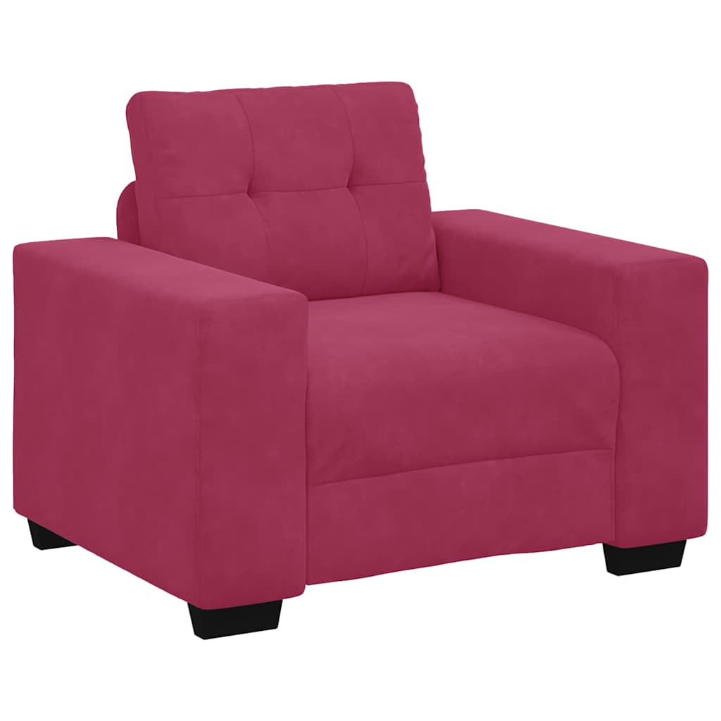 Set sofe 3 pcs Vjetrovita Crvena 221 x 80 x 80 cm Baršun