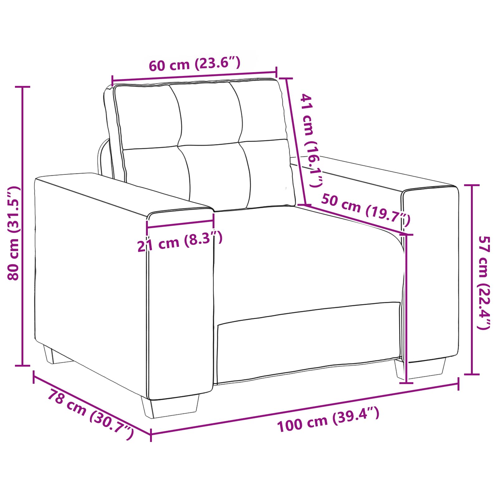 Set sofe 3 pcs Smeđa 221 x 80 x 80 cm Baršun