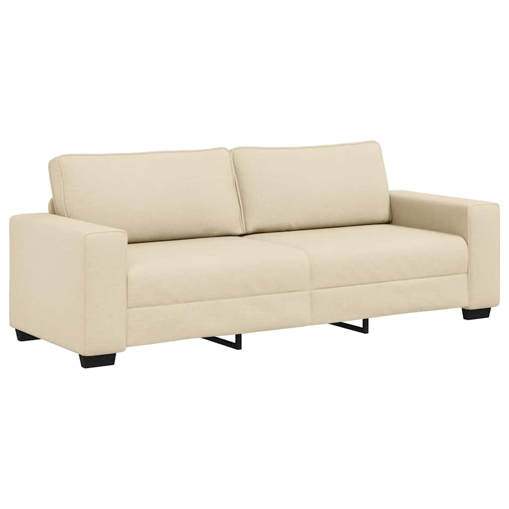 3-dijelni set sofa s jastucima, krem tkanina