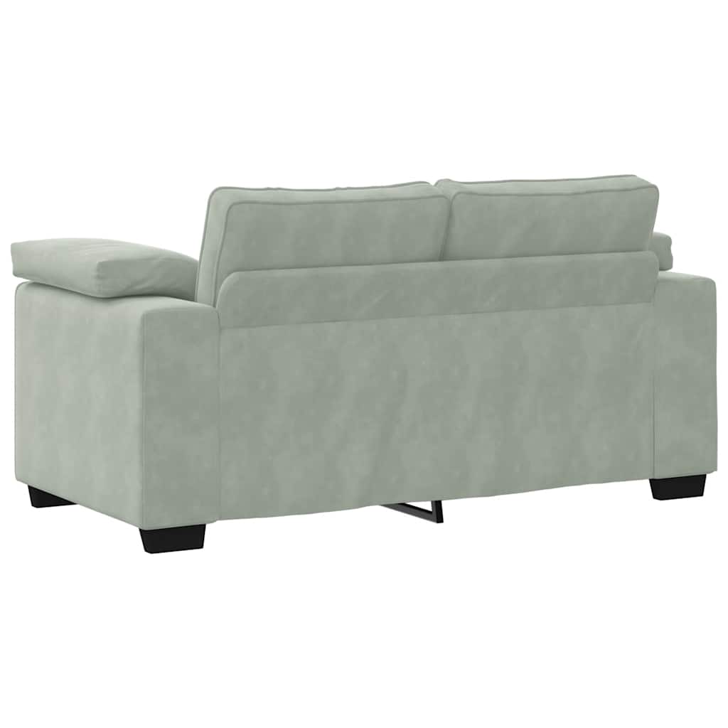 3-dijelni set sofa s jastucima, svijetlo sivi baršun