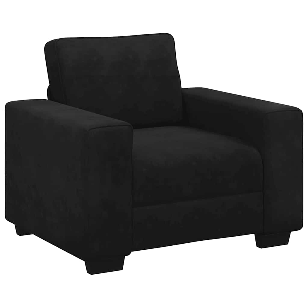 3-dijelni set sofa s jastucima crni baršun