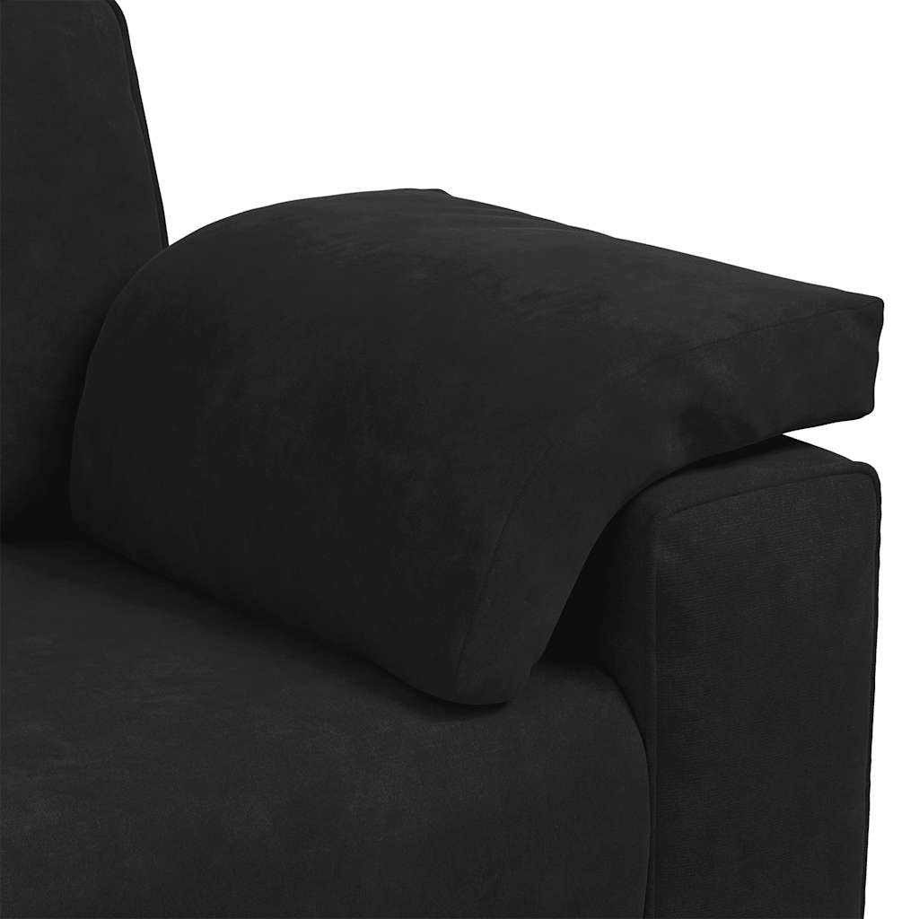 3-dijelni set sofa s jastucima crni baršun