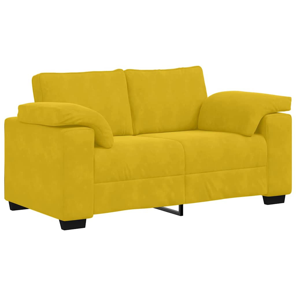 3-dijelni set sofa s jastucima, žuti baršun