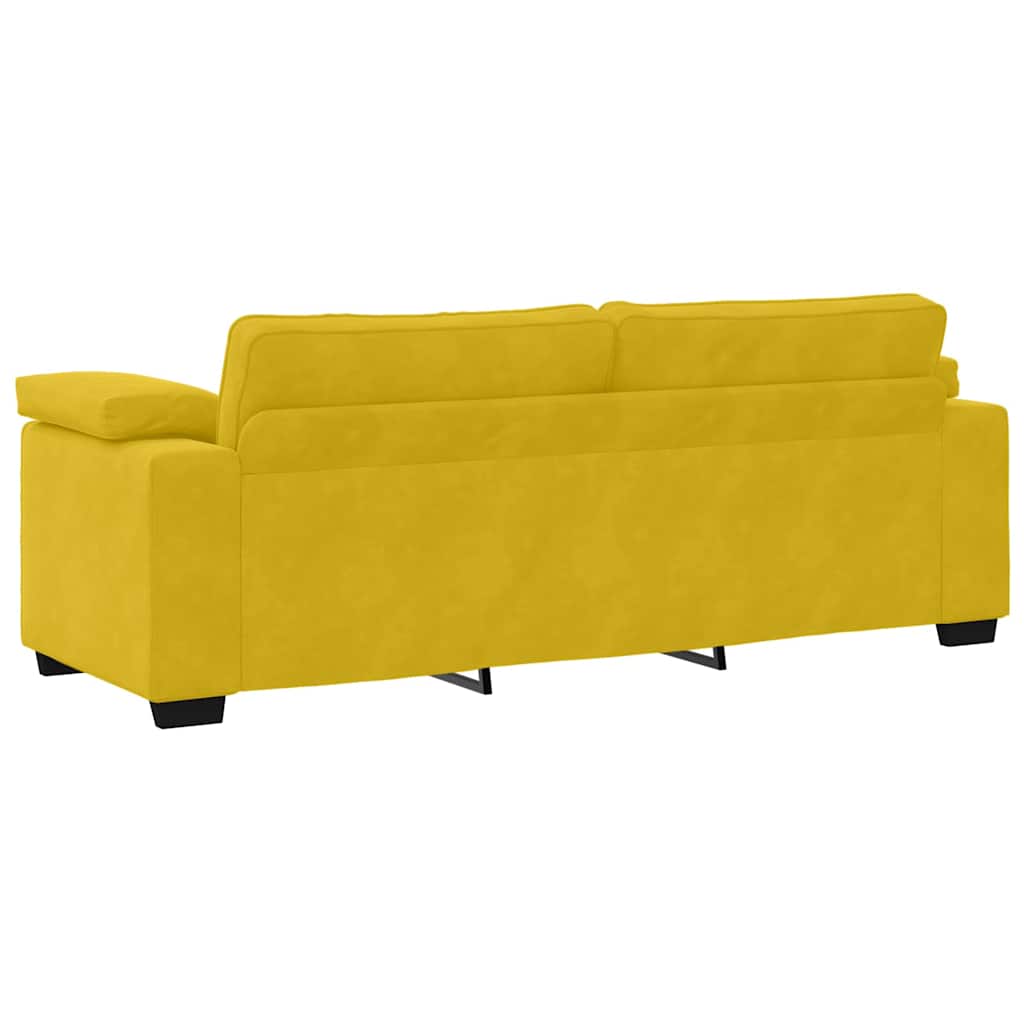 3-dijelni set sofa s jastucima, žuti baršun