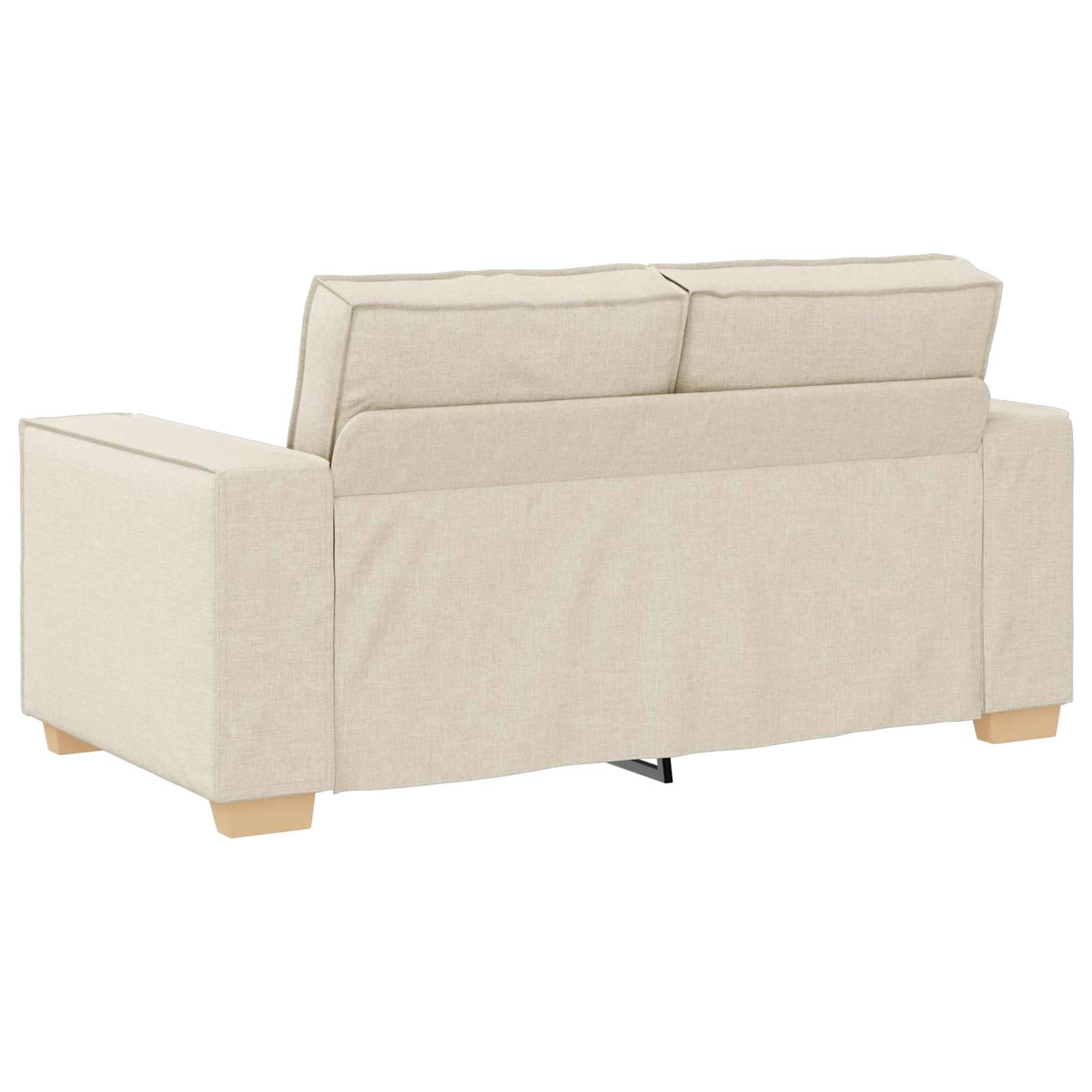 Sofa 2 pcs Bež 220 x 80 x 84 cm Platnasta tkanina